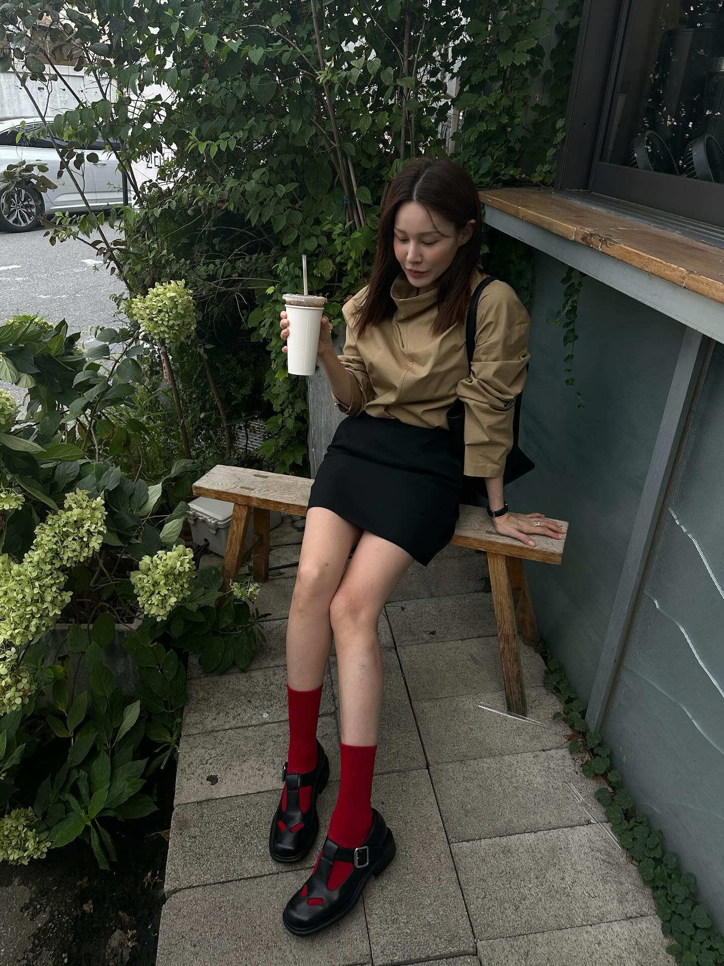 The Magic of the Beige x Black Combination with Red Socks Presented by ...